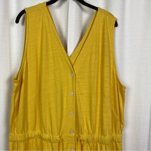 LOFT Plus Yellow Cotton V Neck Romper Sz.22W NWT - Picture 5 of 15